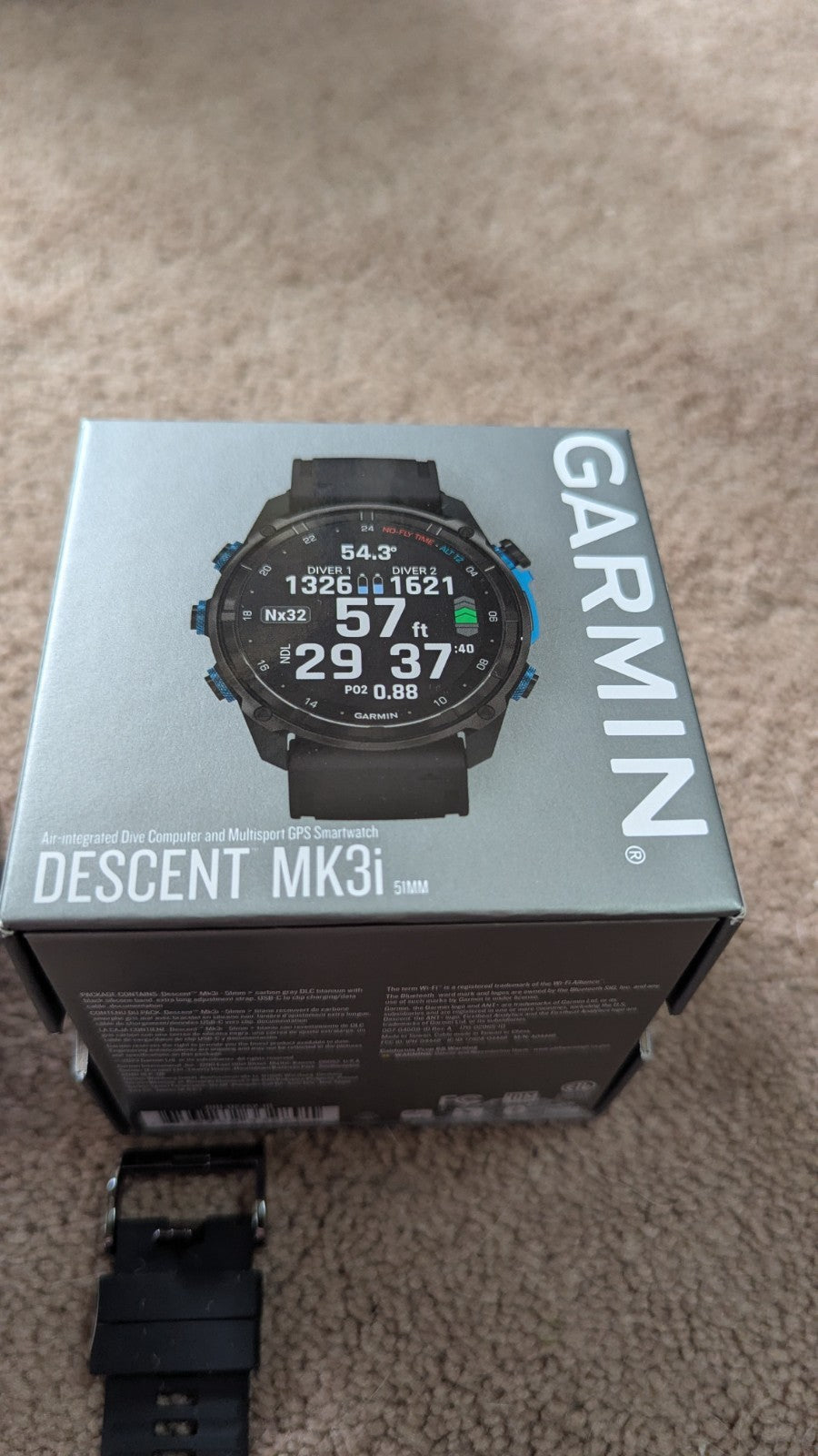 Garmin Descent™ Mk3i – 51mm Carbon Gray DLC Titanium with Descent T2 Receiver